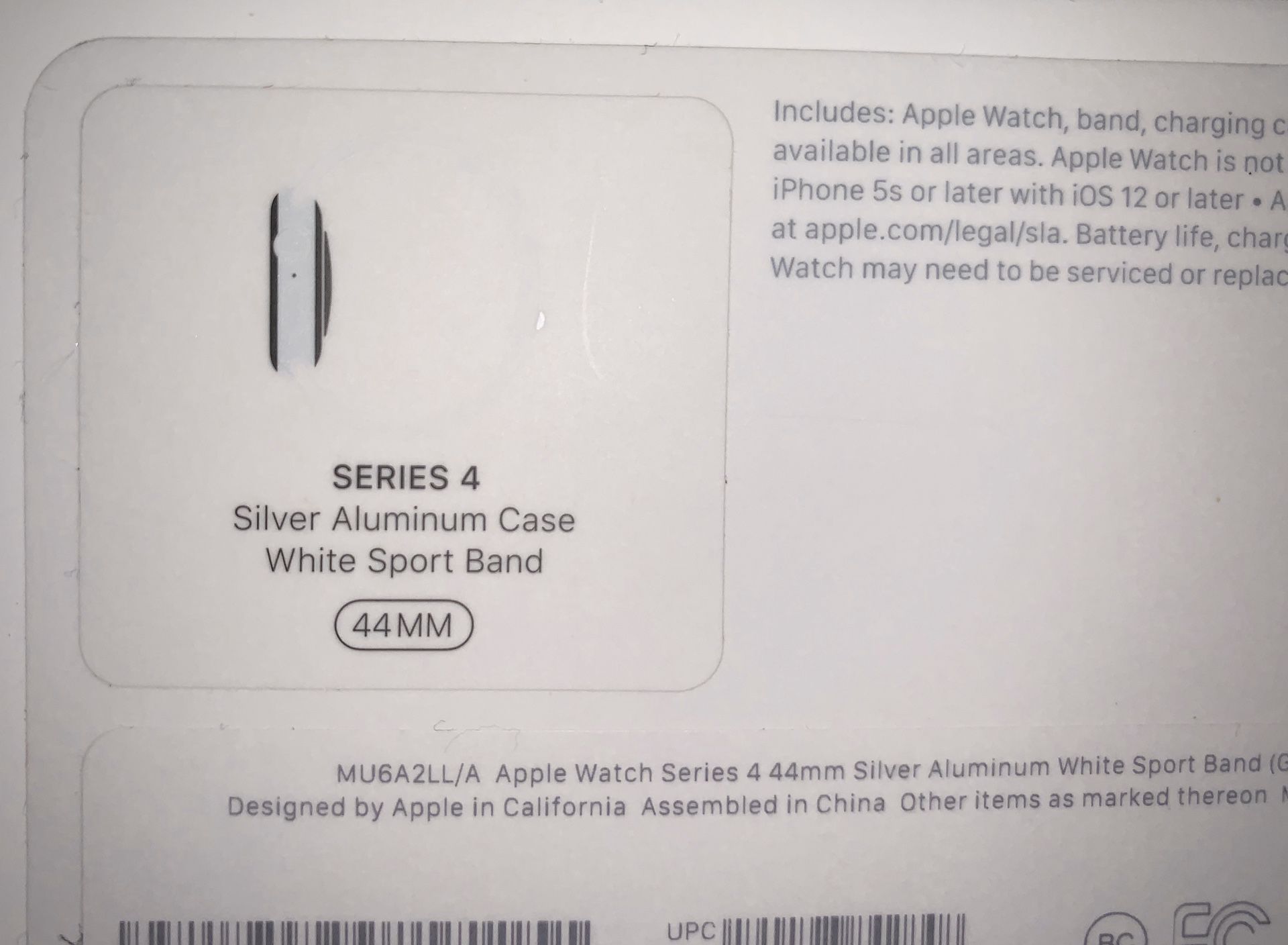 Apple Watch series 4 Silver Aluminum Case