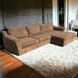 **Delivery Available** Brown Sectional Sofa Couch L Shaped 