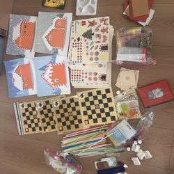 Holiday Craft w/ Crayola Markers, Stickers, Game Boards decorations for hat, balloons, temple city