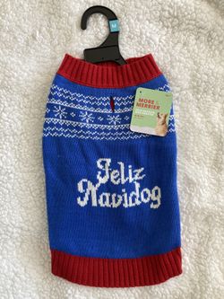 Blue Dog Holiday Sweater - Brand New