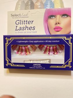 Select Lash Glitter lashes pink Berry Multicolor! 1 pair! NIB Rare Color Impossible to find! Cross promoted! Thank you for your consideration and be b