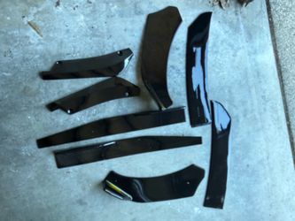 New Universal Front Lip and Side Skirt Extensions (Fits compact sedans: Civic, Corolla)
