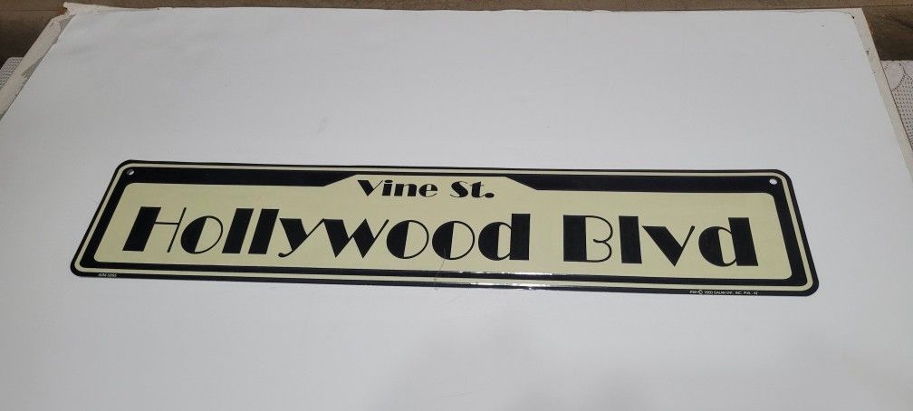 Hollywood Blvd Metal Sign 3ft.