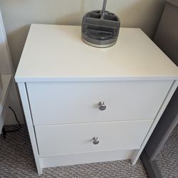 IKEA Nightstand, White Wood Finish - Good Quality 2 Drawer Bedside Table!