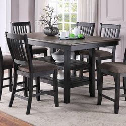 Brand New Coffee Brown 7pc Counter Height Dining Table Set 