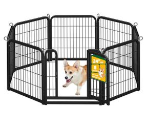 Dog Playpen 24in 8 Panels Pet Fence for Indoor Yard RV Camping