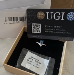 UGI Sapphire Blue Gemstone Ring in Sterling Silver
