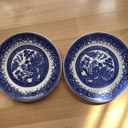 Set of Two Vintage Restaurant Ware Shenango Blue Willow