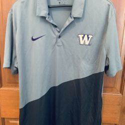 Nike Dri-FIT Washington Huskies polo shirt Size XXL in a two-tone grey and black