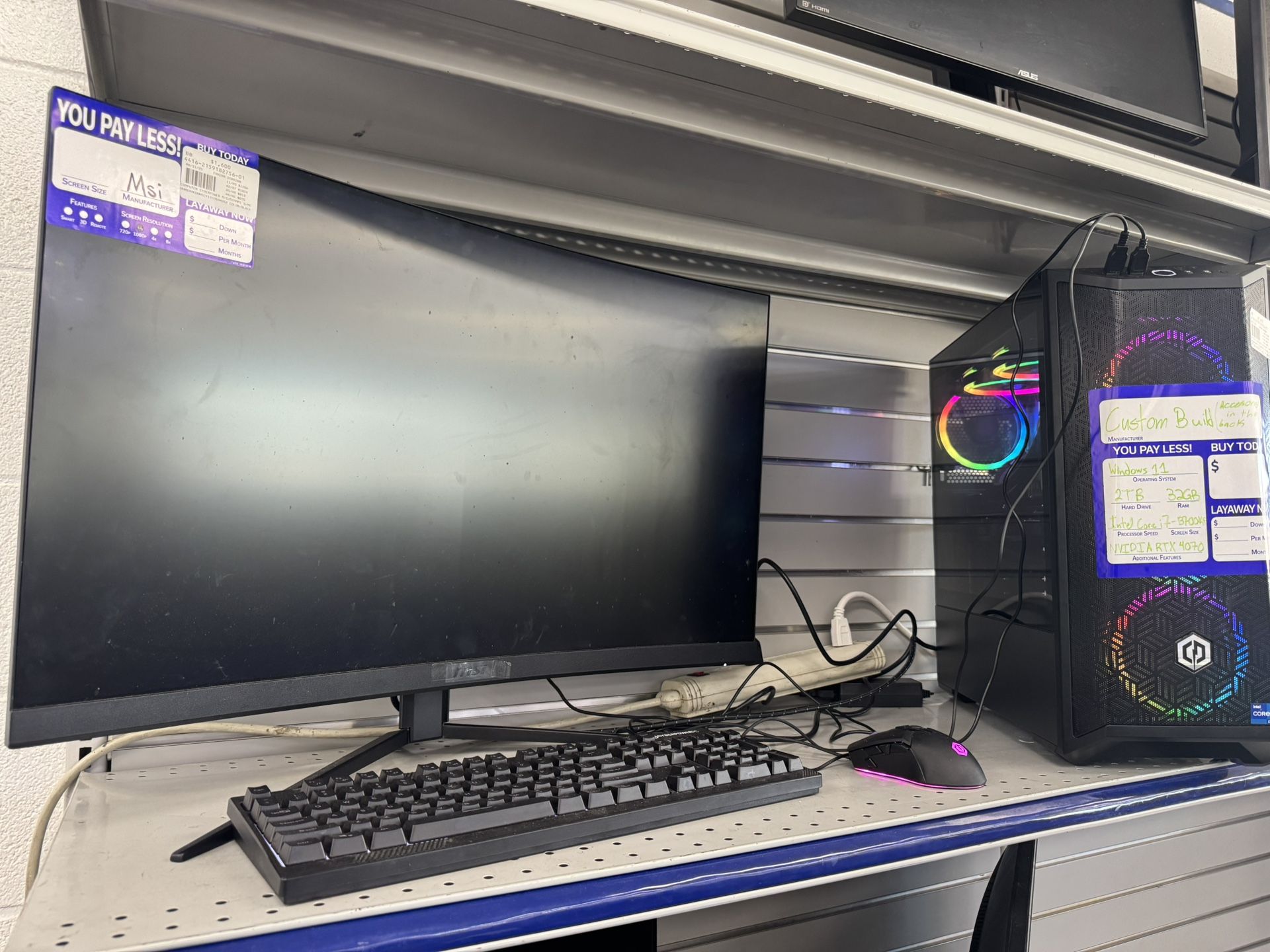msi monitor, and custom pc
