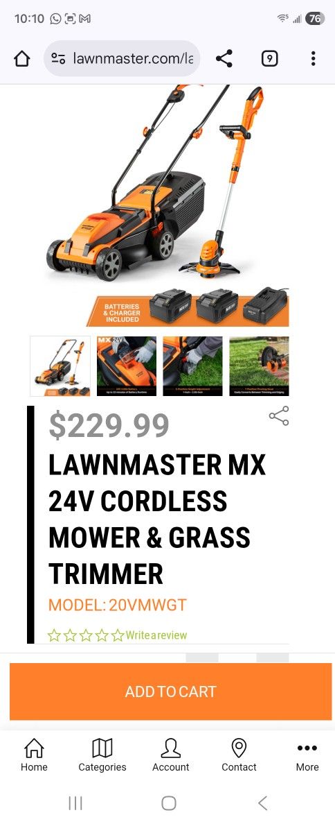 LawnMaster MX 24V Cordless Mower