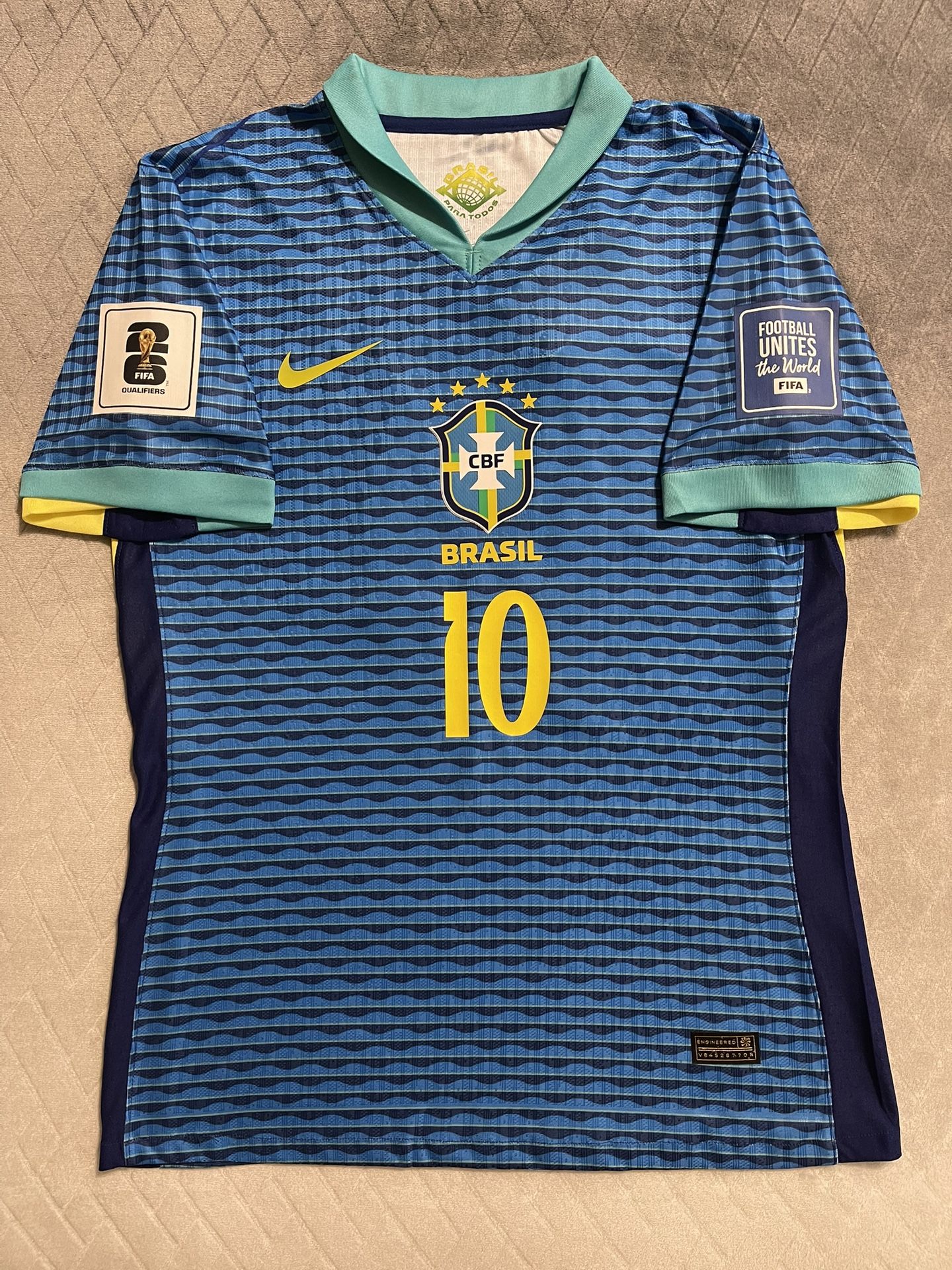 Brazil (2024/25 Away Jersey) Neymar Jr. 10, Size: Large