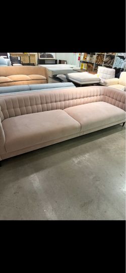BRAND NEW CB2 Ambroise 104.75" Light Taupe Velvet Sofa