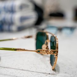  Chrome Hearts "Ripping" Glasses Made in Japan RARE Green & Gold