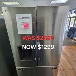 26 Cu. Ft. Smart Counter Depth Max Frenxh Door Refrigerator With Dual Ice Maker And Print Proof