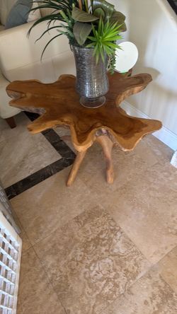 Live Edge Wood Slab Side Table