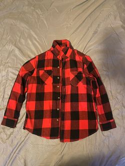 Arizona Red and Black Plaid flannel shirt size M (10-12)