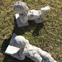 New Kids Reading Made Out Of Cement Beautiful Yard Decoration 
