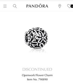 PANDORA OPENWORK FLOWER CHARM