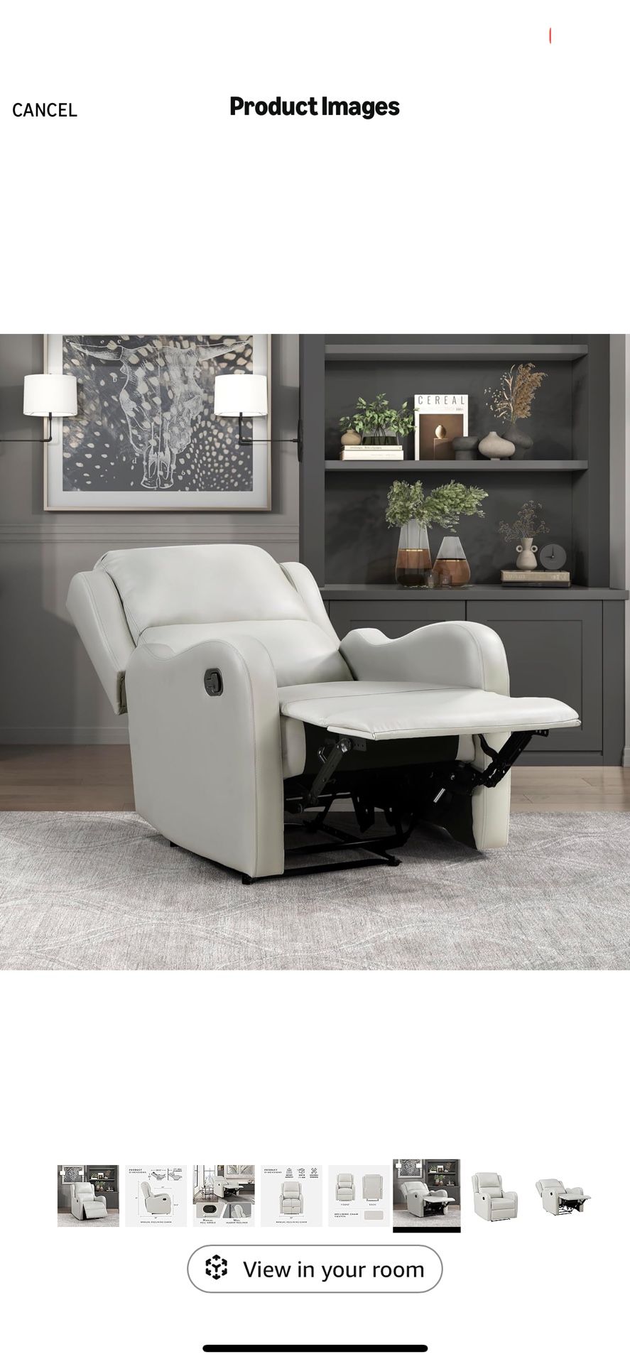 Lexicon Manual Wall Hugger Recliner in Taupe
