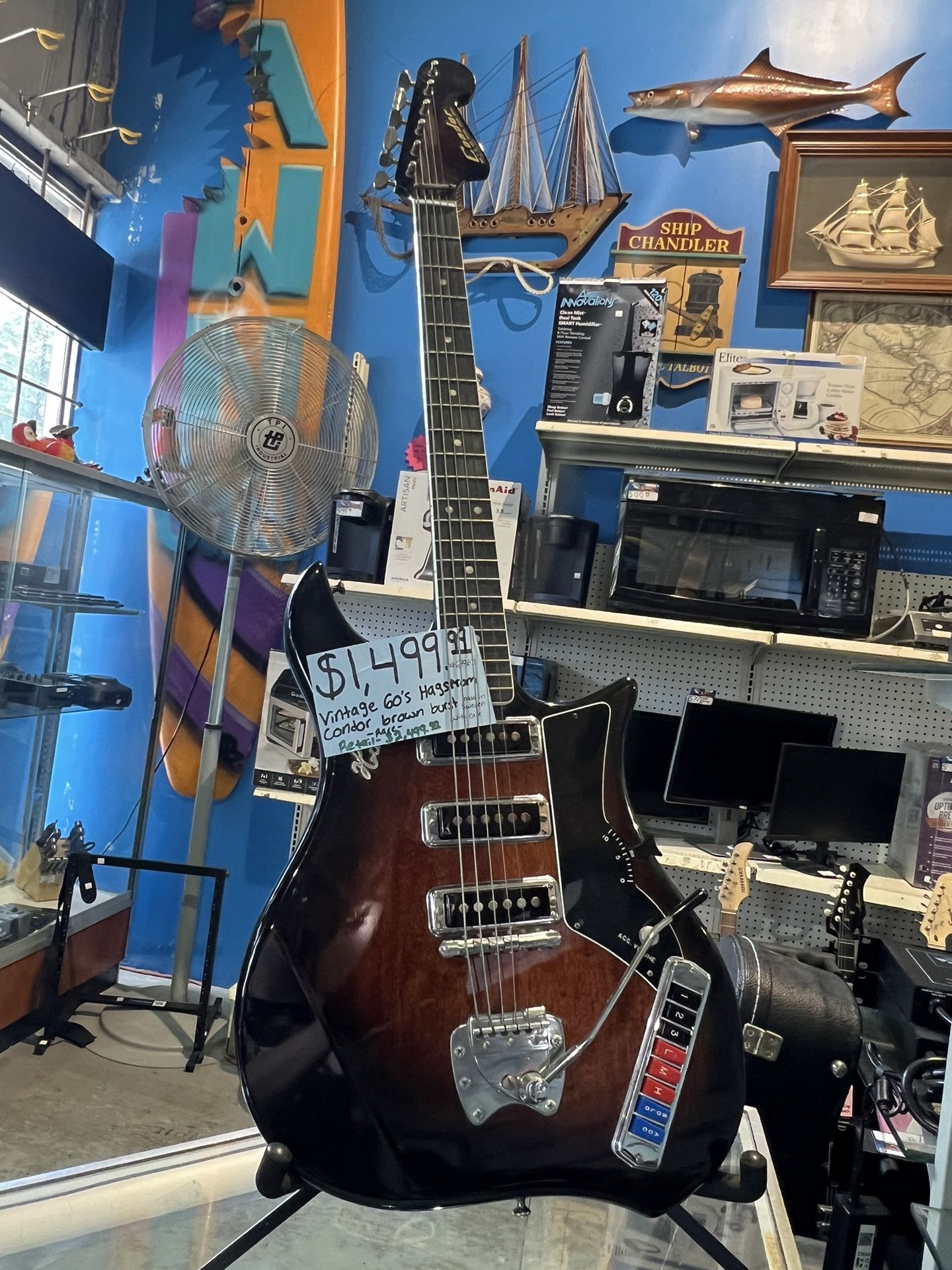 Vintage 60s Hagstorm electric guitar with case pick up only