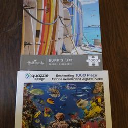 Lot Of 2 Ocean Beach Jigsaw Puzzles