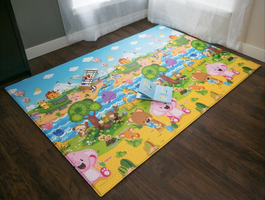 Baby Care Play Mat 82" x 55" Reversible Waterproof Babies Toddler Kids