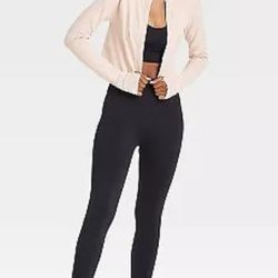 Women's Seamless Fitted Full Zip Jacket - JoyLab Cream S