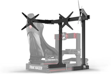 TRAK RACER TR8020 Black Aluminum Floor Triple Monitor Stand VESA Mounts Racing Flight Simulation