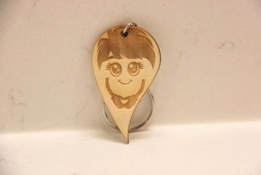 Engraved Wooden Anime Keychain