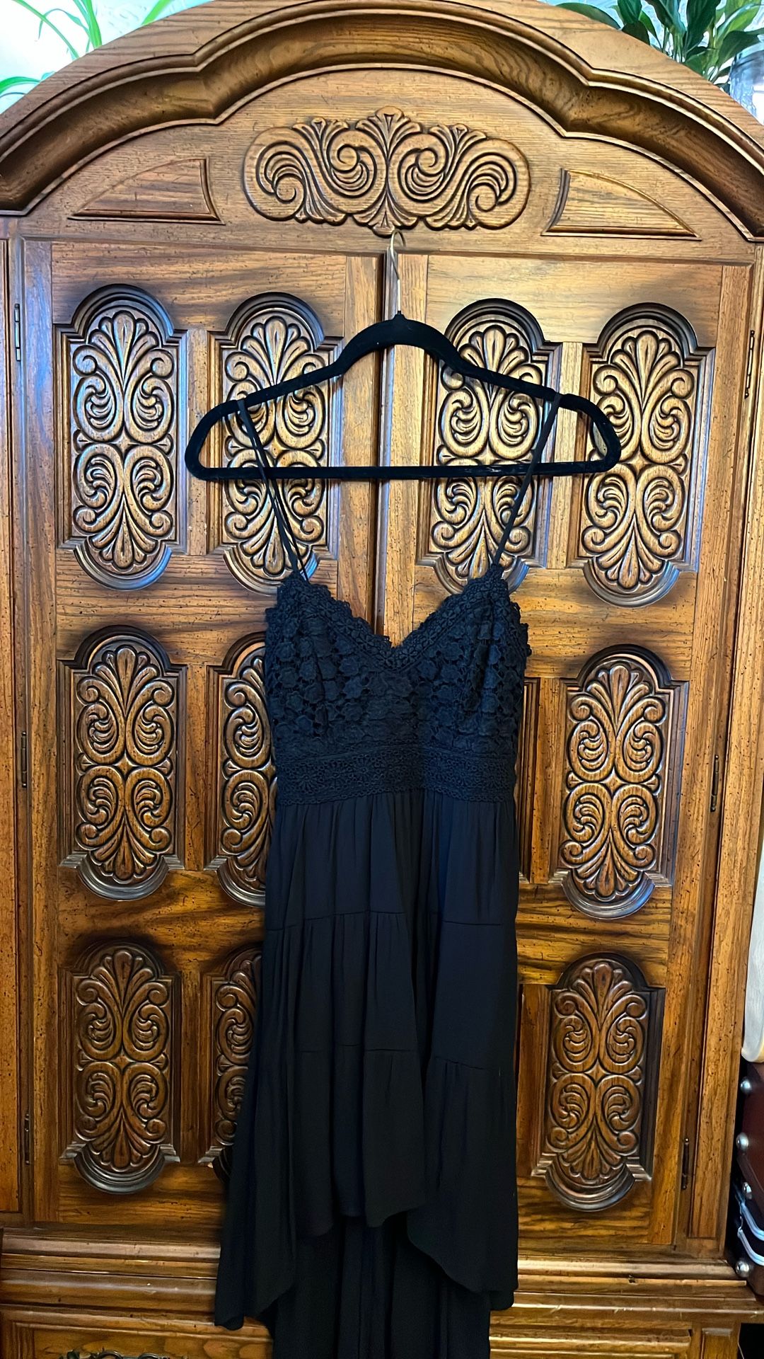 Small Ladies Black Flowy Sun Dress