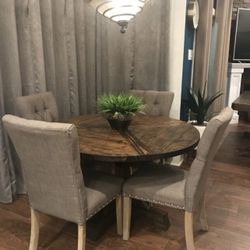 Custom Dining Table Farmhouse Country French Modern Rustic Solid Wood Set Restoration Hardware Insp Bench Hand Built Round Oval Counter Breakfast  