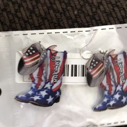 New Earrings With Flag And Boots 