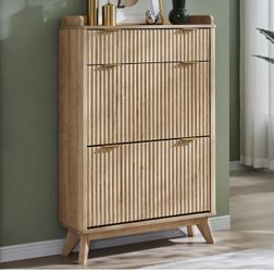 Shoe Cabinet Storage with 2 Flip Drawers & 1 Drawers