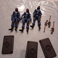 Gi Joe 25th Anniversary, 3 Loose Cobra Officer