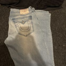 blue slim straight true religion 