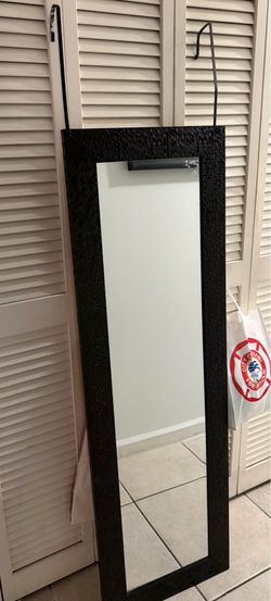 Black Framed Full-Length Wall/Door Mirror – 17 x 55”