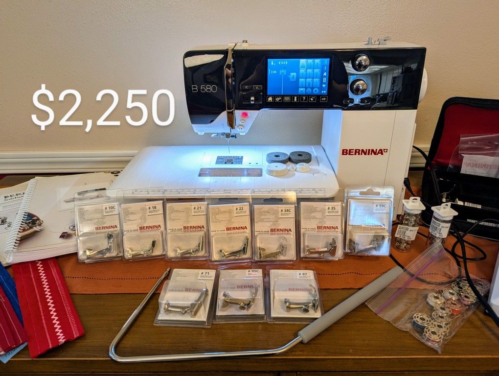 BERNINA B580 Sewing, Quilting, Embroidery Machine w/Embroidery Unit, BSR, Manuals & Much More