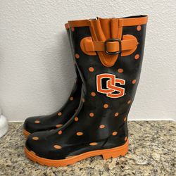 Oregon State Beavers OSU Women’s Rain Boots Size 8 