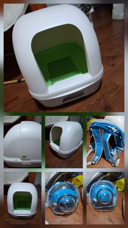 Cat Hooded litter box and backpack carrier