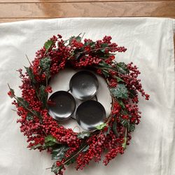 Holiday Wreaths w/Candle Holder