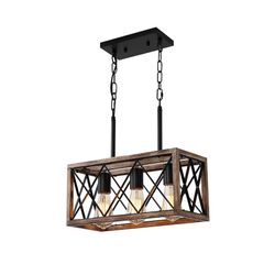 KEESFU Farmhouse Kitchen Island Lighting, 3 Lights Pendant Lighting Fixtures, Adjustable Height, Industrial Dining Room Light for Living Room Foyer Di