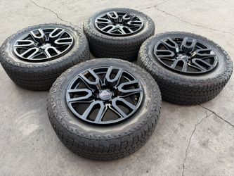 20” GMC Gloss Black OEM Factory Wheels Tires Rims Yukon Avalanche Sierra 