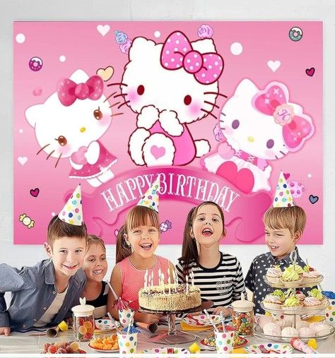 Hello Kitty Baby Girl Birthday Decorations For Newborn In Very Good Condition Used Like A New 