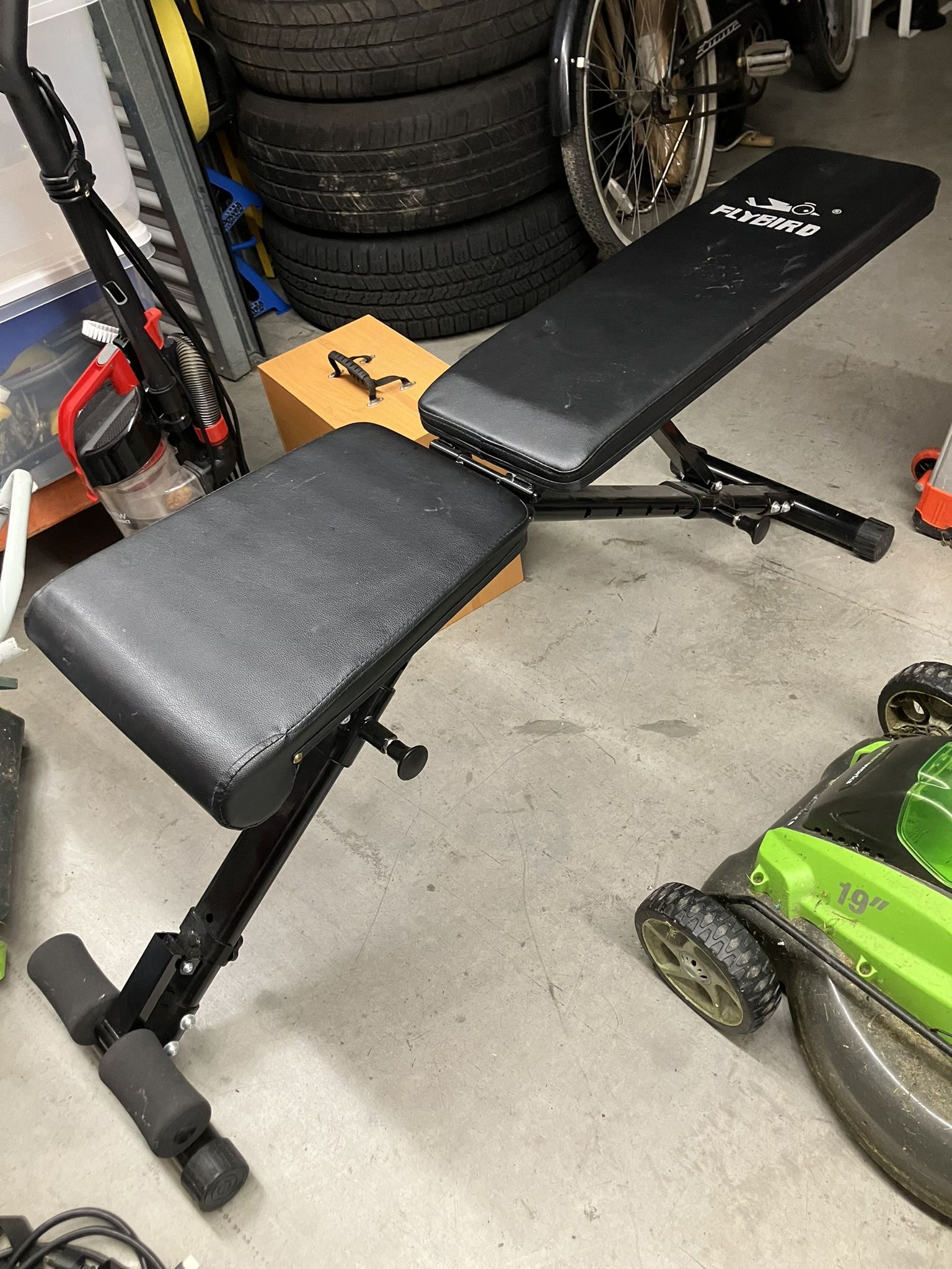 FLYBIRD Weight Bench, Adjustable Strength Training Bench for Full Body Workout with Fast Folding-New Version