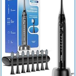 New Onlyone Sonic Electric Toothbrush for Adults, Rechargeable Ultrasonic Electric Toothbrush with 8 Brush Heads, Travel Case, Charging Base & Wireles