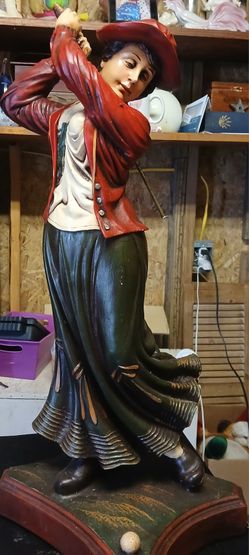 Vintage 28" Golfing Statue
