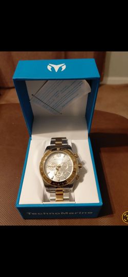 47mm gold and steel men watch