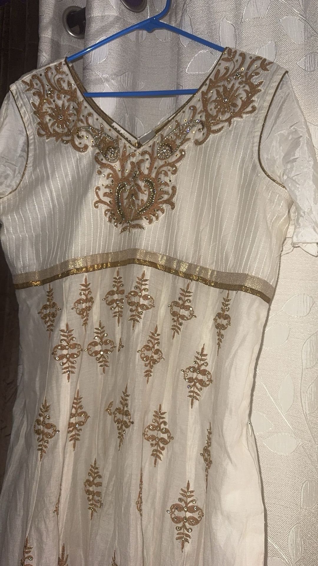 Dress Style -White Gold Embroidered Details