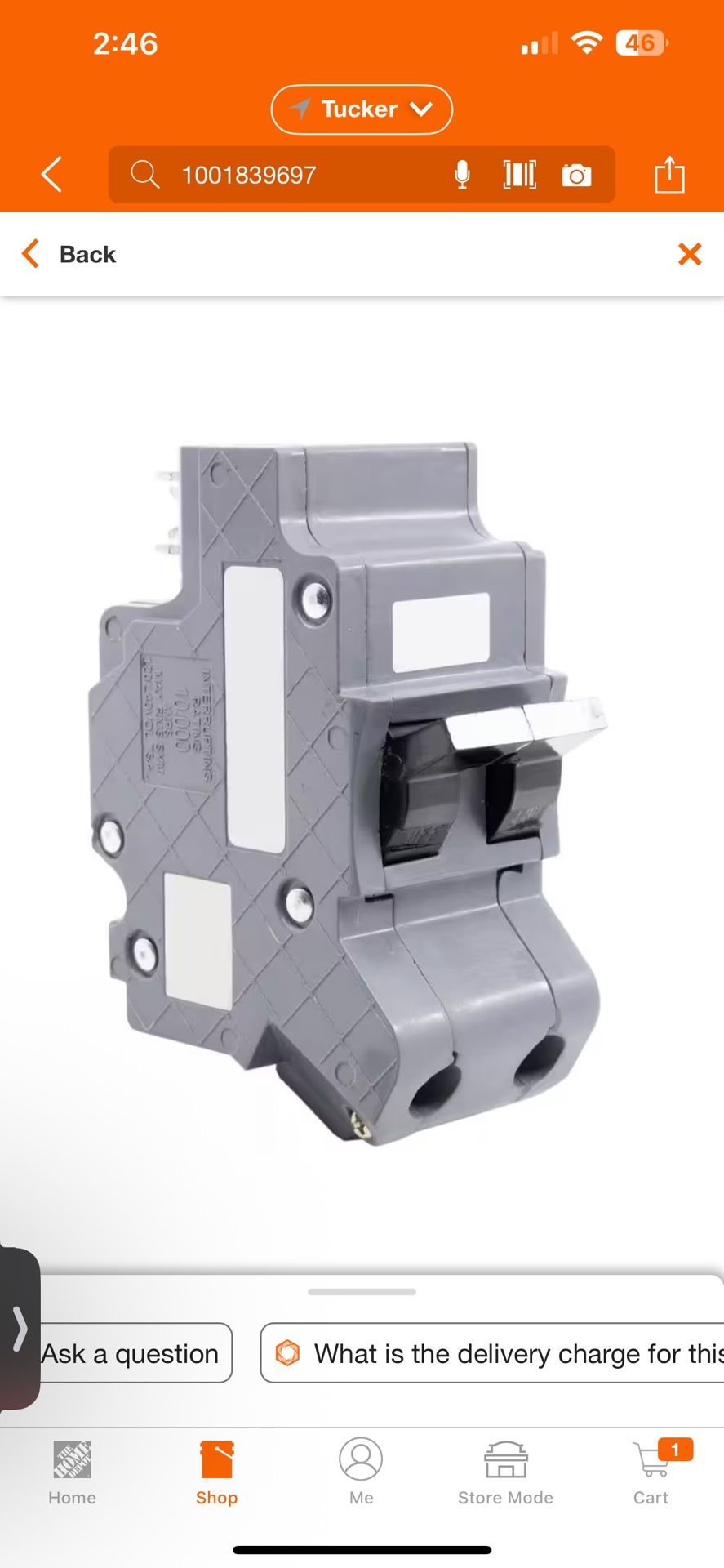 New UBIF Thick 100 Amp 2 in. 2-Pole Federal Pacific Stab-Lok Type NA Replacement Circuit Breaker